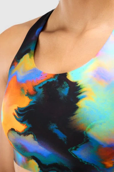 Peloton Printed Paceform Laser Perforated Bra In Multi