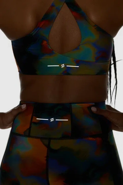 Peloton Printed Paceform Laser Perforated Bra In Multi