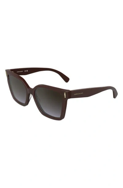 Longchamp Roseau 55mm Modified Rectangular Sunglasses In Brown