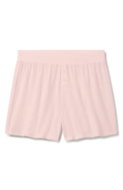 Tommy John Luxe Rib Pajama Shorts In Pink