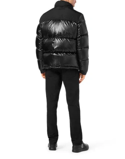 Billionaire Nylon Down Jacket Bicolor Crest Men In Black
