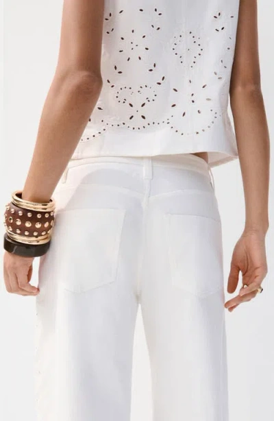 Mango Openwork Embroidered Balloon Jeans In White