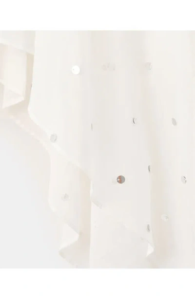 Mango Sequin Asymmetric Skirt In White