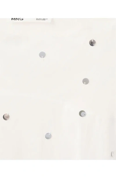 Mango Sequin Asymmetric Skirt In White