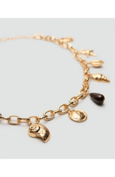 Mango Beaded Chain Belt In Gold