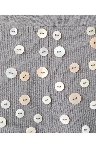 Mango Shorts With Decorative Buttons In Gray