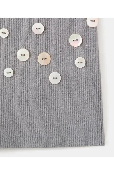 Mango Shorts With Decorative Buttons In Gray