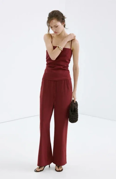 Mango Drawstring Pants In Red