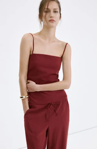 Mango Drawstring Pants In Red