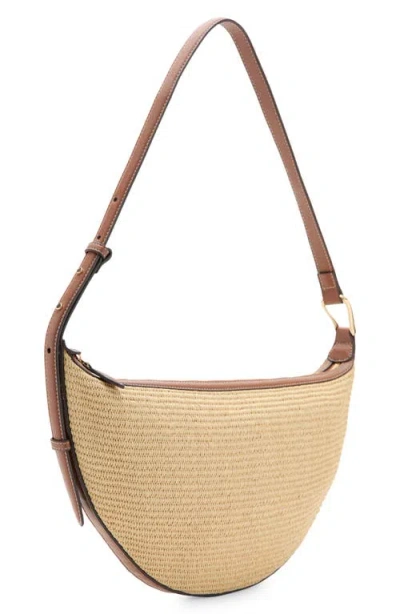 Mango Textured Shoulder Bag In Brown