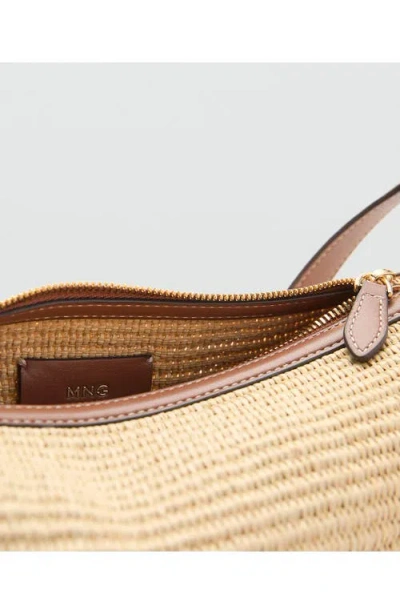 Mango Textured Shoulder Bag In Brown