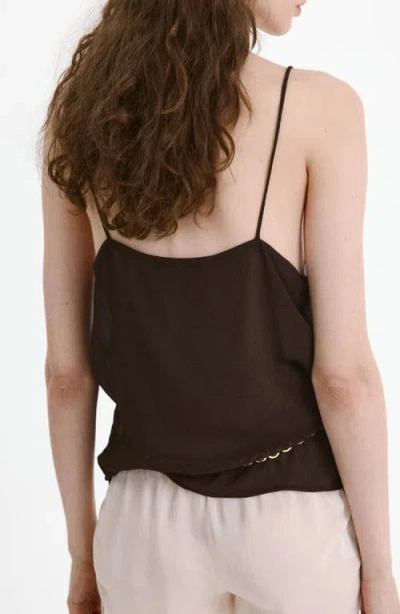 Mango Lace Camisole In Brown
