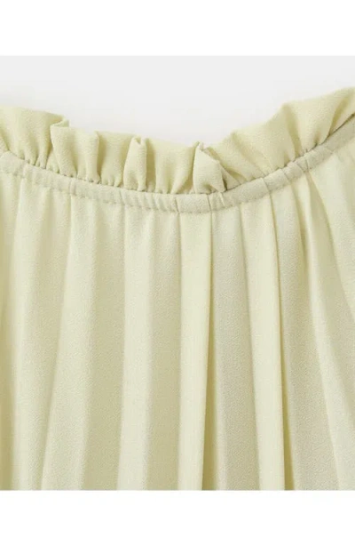 Mango Pleated Halter Neck Dress In Pastel Green