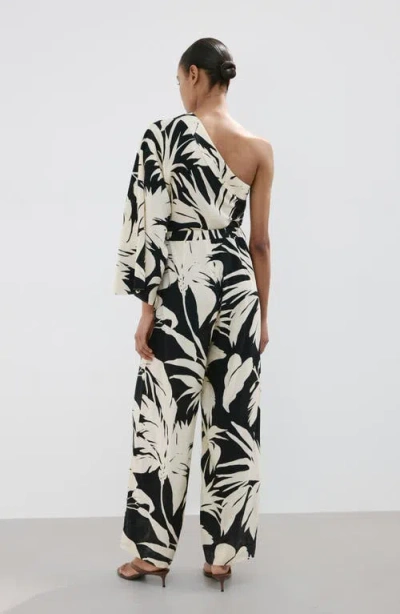 Mango Asymmetrical Flared-sleeve Jumpsuit In Multi