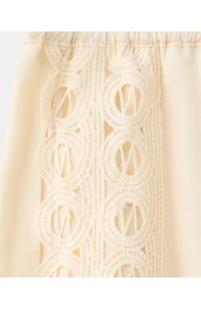 Mango Embroidered Side Stripe Cotton Drawstring Pants In Neutral