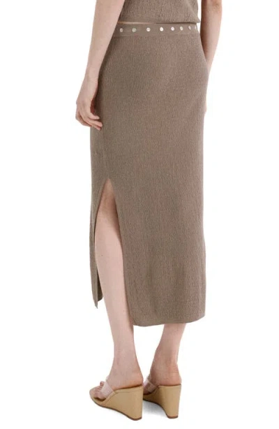 Mango Skirt With Buttons And Side Slit In Brown