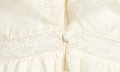 Loveshackfancy Linata Lace Trim Silk Top In White