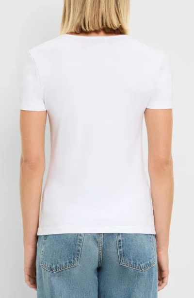 Michael Stars Haley Fine Binded Cotton T-shirt In White
