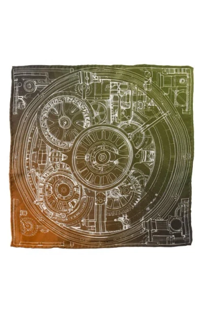 Cufflinks, Inc . Antique Clock Gradient Silk Pocket Square In Multi