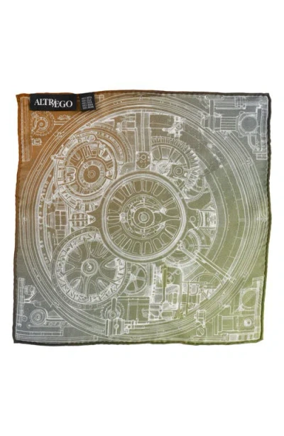 Cufflinks, Inc . Antique Clock Gradient Silk Pocket Square In Multi