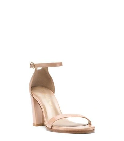 Shop Stuart Weitzman Nearlynude In Bambina Beige Nappa Leather