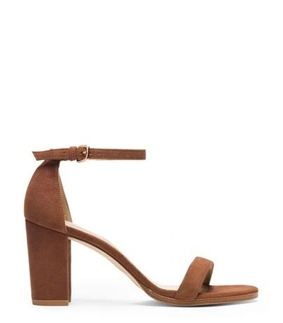 Shop Stuart Weitzman The Nearlynude Sandal In Saddle Suede