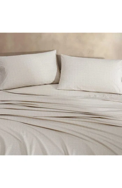 Calvin Klein Broken Grid 200 Thread Count Cotton Percale Sheet Set In Multi