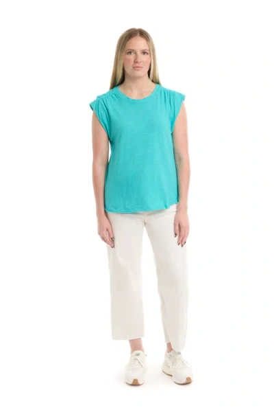 Wilt Ruched Shoulder Tee In Blue