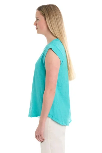 Wilt Ruched Shoulder Tee In Blue