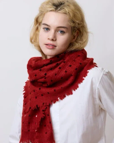 Lost Pattern Pixie Cashmere Scarf In Red