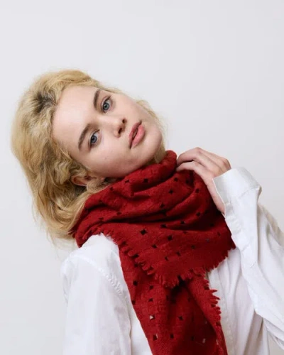 Lost Pattern Pixie Cashmere Scarf In Red