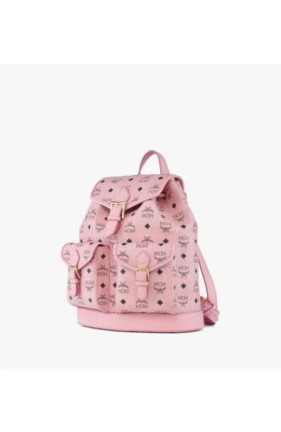 Mcm Small Aren Drawstring Backpack In Pink