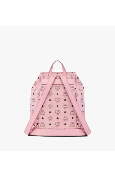 Mcm Small Aren Drawstring Backpack In Pink