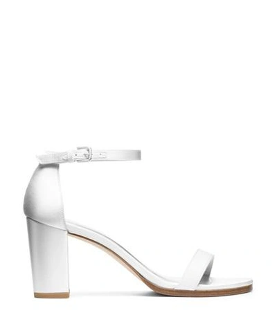 Shop Stuart Weitzman Nearlynude In White Satin