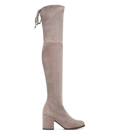 Shop Stuart Weitzman The Tieland Boot In Topo Taupe Suede