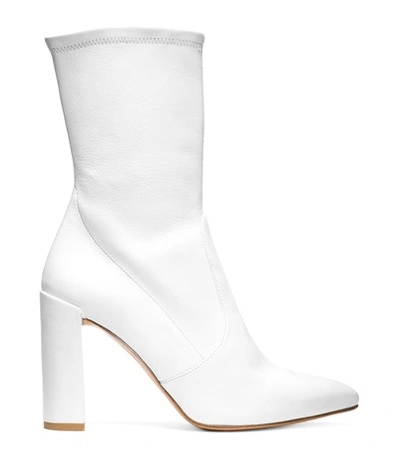 Stuart Weitzman The Clinger Bootie In Snow Stretch Leather
