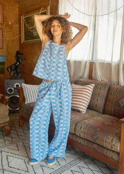 Ace & Jig Leone Pull-on Elasticated Drawstring Pants In Blue
