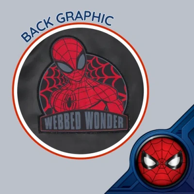 Marvel Spider-man Zip-up Leather Jacket In Black