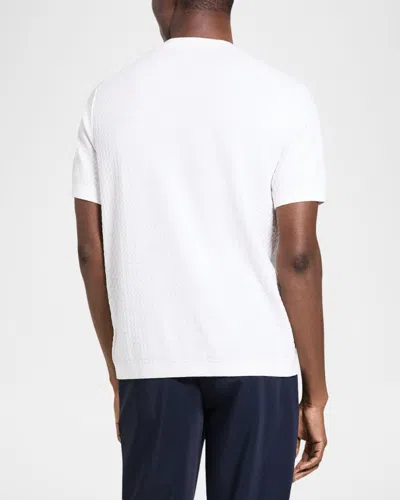 Theory Kolben Pacific Short Sleeve Textured Knit Sweater In White