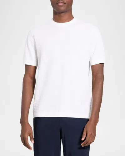 Theory Kolben Pacific Short Sleeve Textured Knit Sweater In White