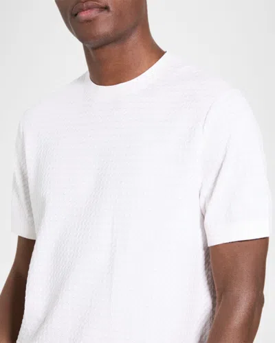 Theory Kolben Pacific Short Sleeve Textured Knit Sweater In White