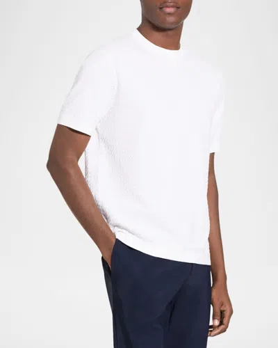 Theory Kolben Pacific Short Sleeve Textured Knit Sweater In White