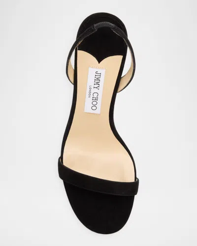 Jimmy Choo Jenn 85mm Suede Slingback Sandals In Black