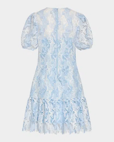 Milly Illy Yasmin Butterfly Lace Mini Dress In Blue