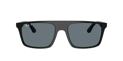 Ray Ban Ray-ban 55mm Polarized Square Sunglasses In Black