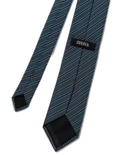 Zegna Brera Diagonal-stripe Tie In Pattern