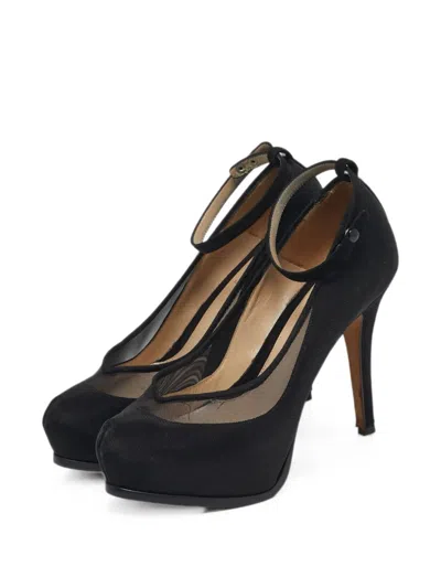 Pre-owned Fendi Platform Ankle-strap Pumps In Black