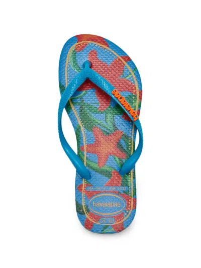 Havaianas Starfish-pattern Flip Flops In Blue