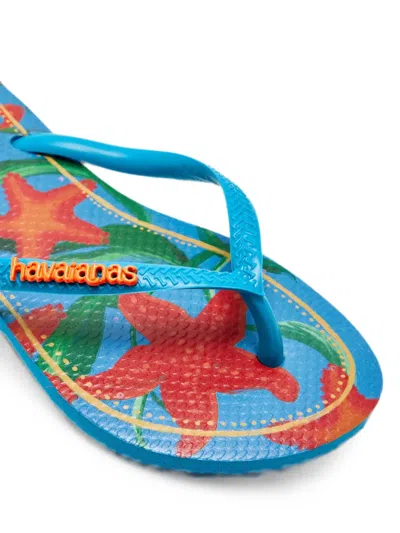 Havaianas Starfish-pattern Flip Flops In Blue
