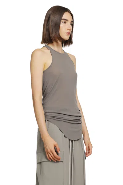 Rick Owens Tower Basic Rib Tank In Gray